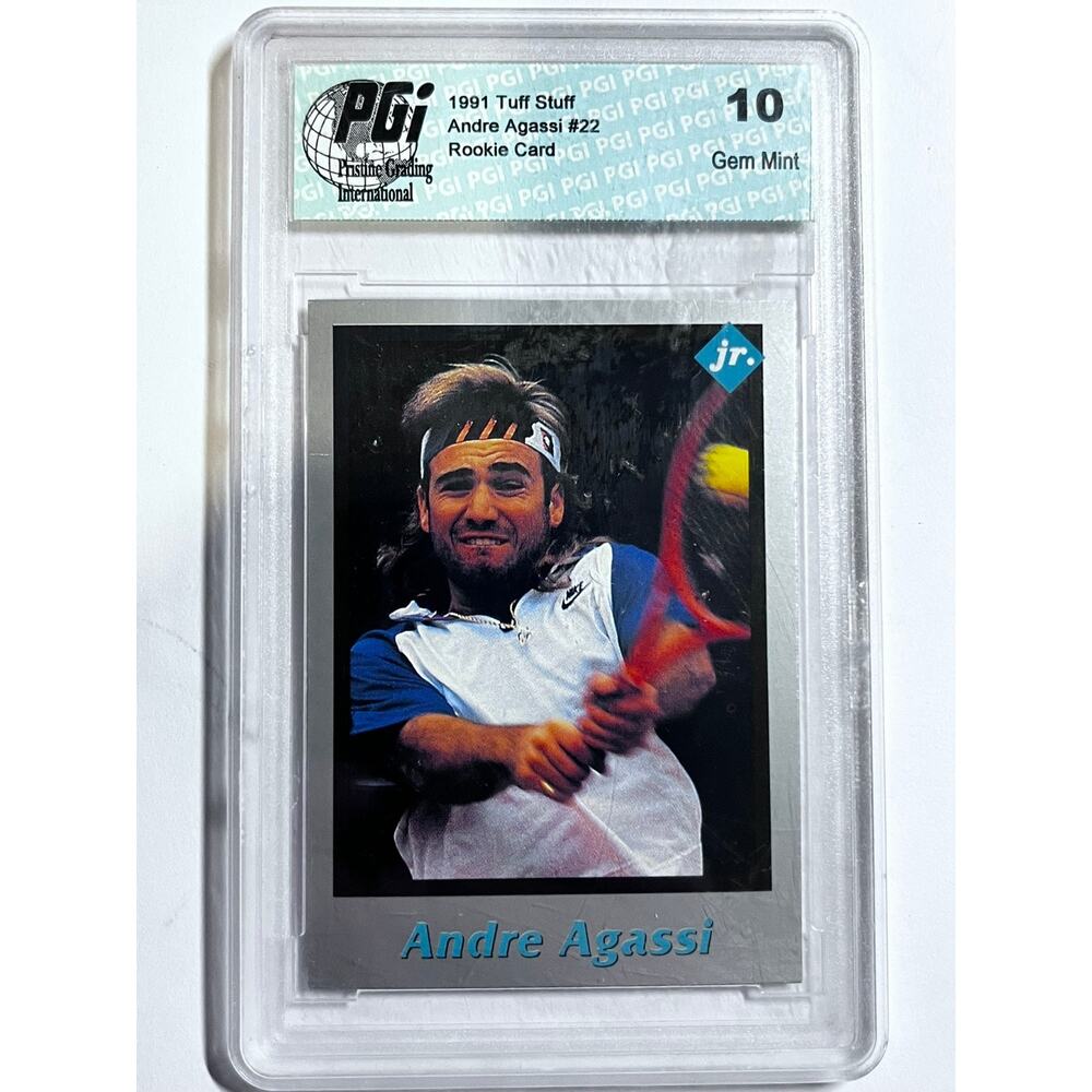 1991 Tuff Stuff jr. Andre Agassi #22 Tennis Card PGI 10 Gem Mint